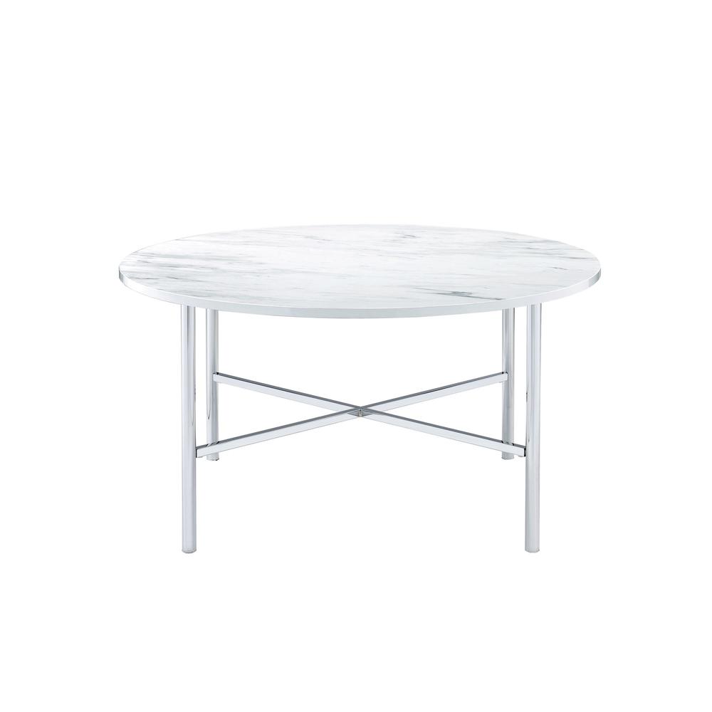 Elegant Coffee and End Table Set for Living Room, 3-Piece Chrome Finish