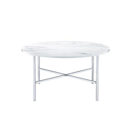 Elegant Coffee and End Table Set for Living Room, 3-Piece Chrome Finish