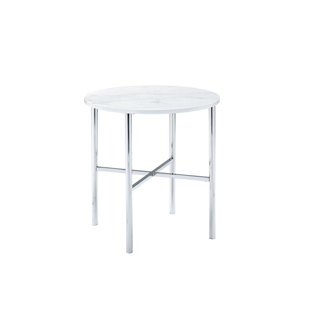 Elegant Coffee and End Table Set for Living Room, 3-Piece Chrome Finish