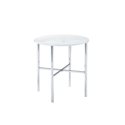 Elegant Coffee and End Table Set for Living Room, 3-Piece Chrome Finish
