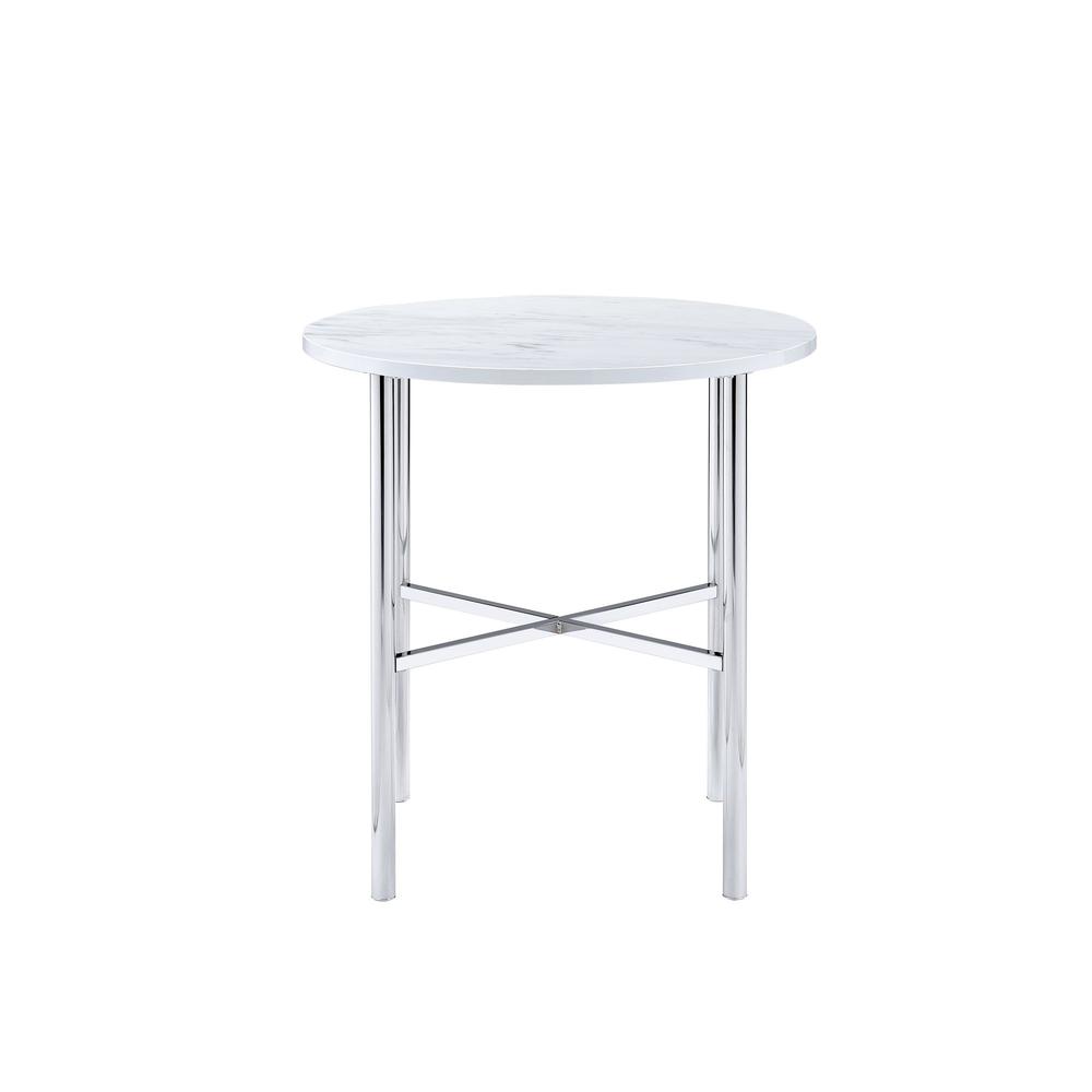 Elegant Coffee and End Table Set for Living Room, 3-Piece Chrome Finish