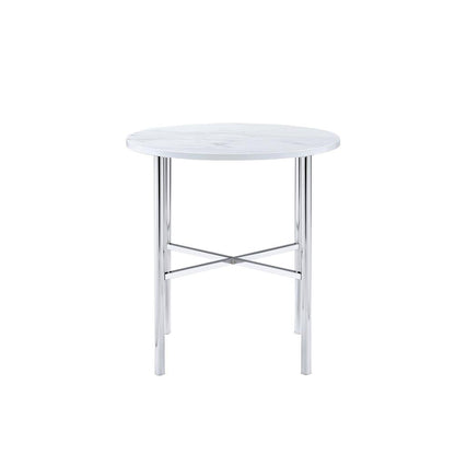 Elegant Coffee and End Table Set for Living Room, 3-Piece Chrome Finish