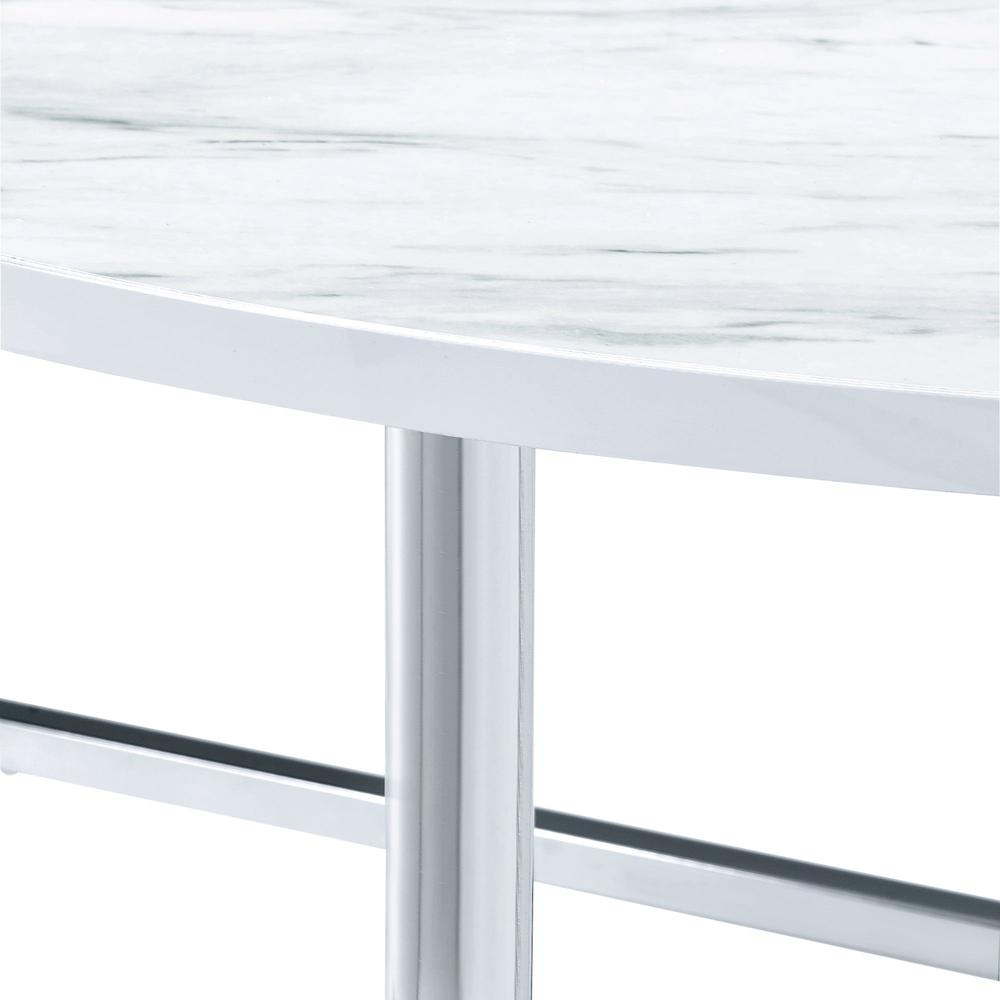 Elegant Coffee and End Table Set for Living Room, 3-Piece Chrome Finish