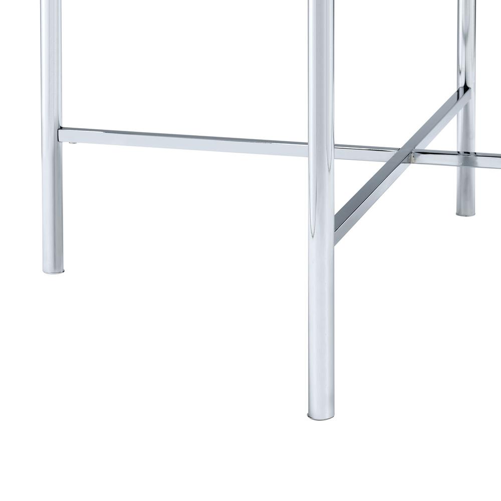 Elegant Coffee and End Table Set for Living Room, 3-Piece Chrome Finish