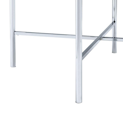 Elegant Coffee and End Table Set for Living Room, 3-Piece Chrome Finish