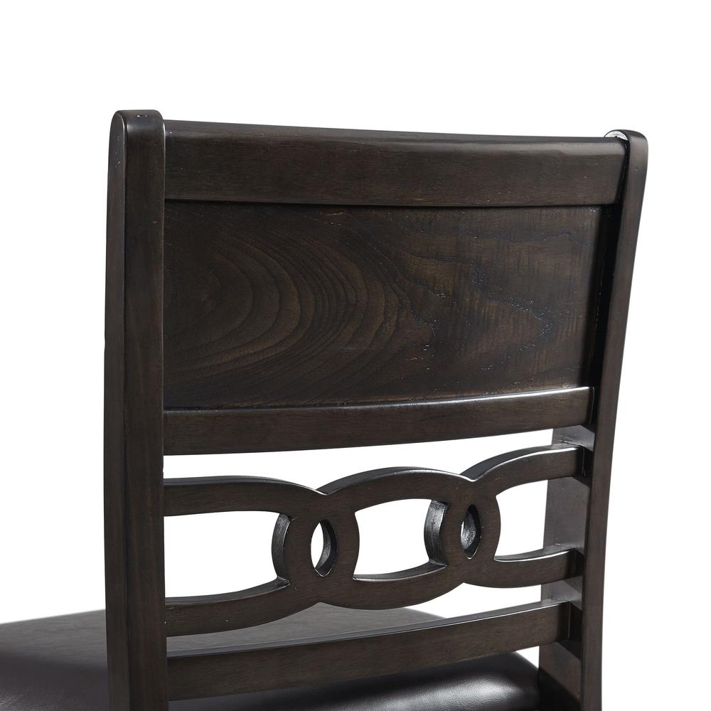 Taylor Counter Height Faux Leather Side Chair Set in Walnut