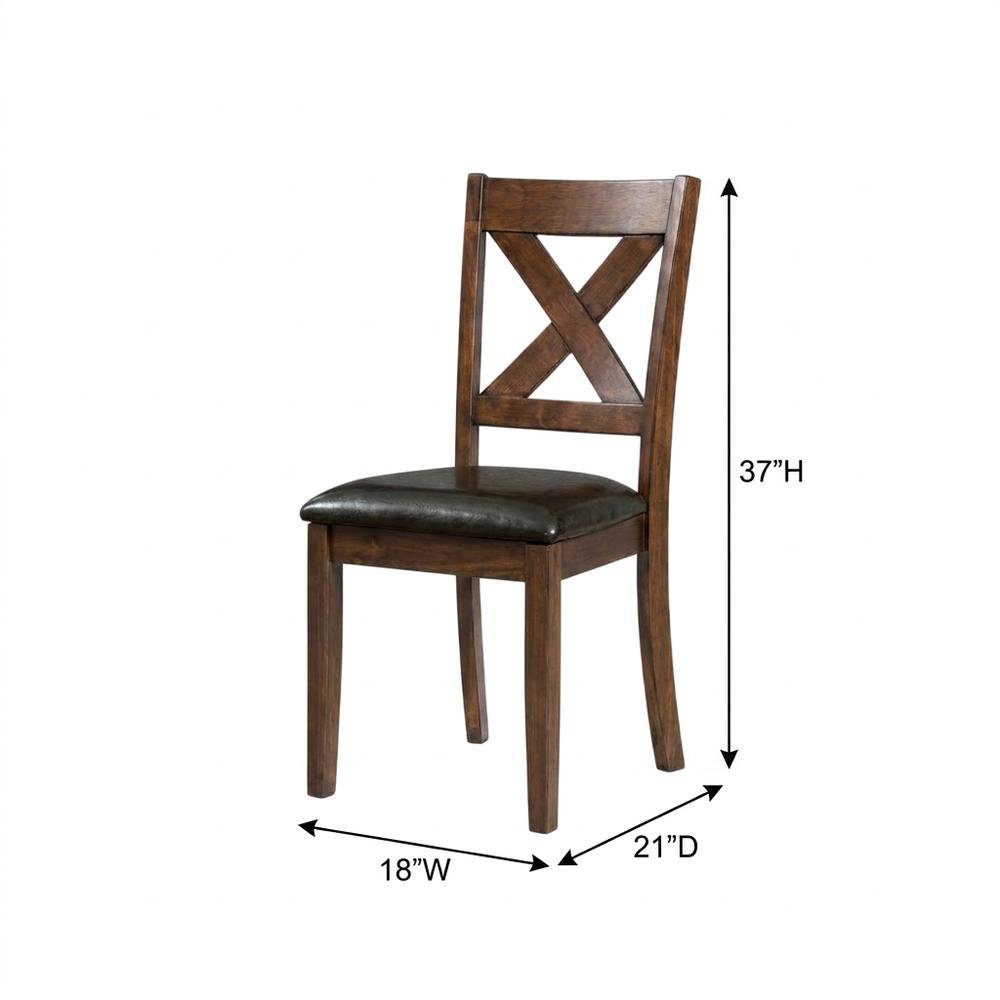 Polyester Transitional Style Standard Height Dining Side Chair, Espresso