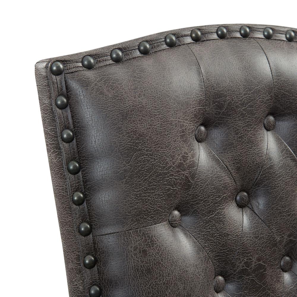 Brown Tufted Tall Back Wooden Dining Chair Set