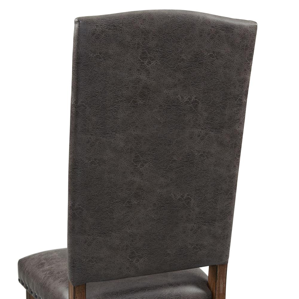 Brown Tufted Tall Back Wooden Dining Chair Set