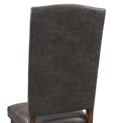 Brown Tufted Tall Back Wooden Dining Chair Set