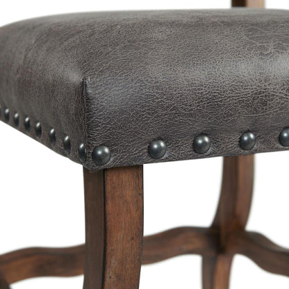 Brown Tufted Tall Back Wooden Dining Chair Set