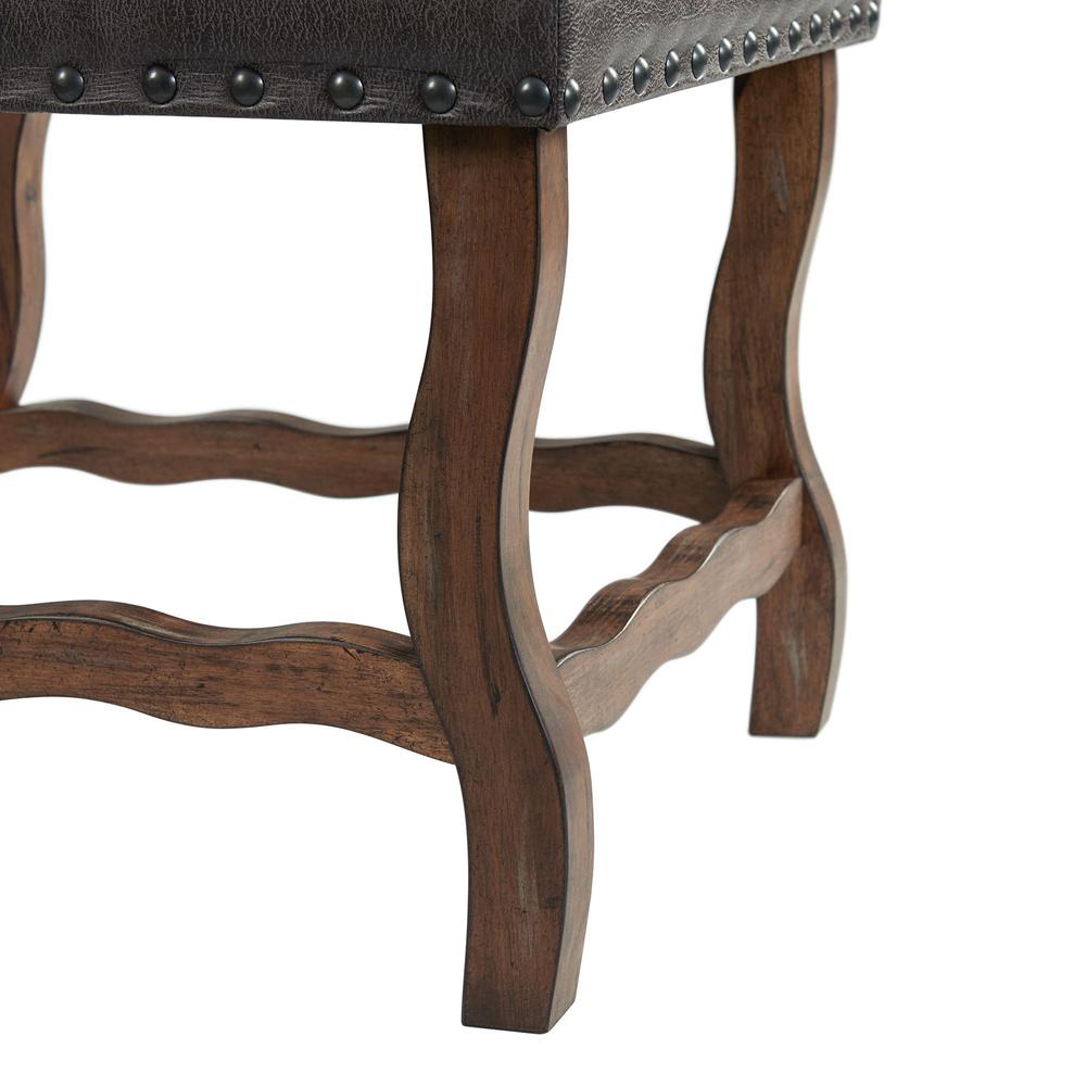 Brown Tufted Tall Back Wooden Dining Chair Set