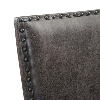 Brown Tall Back Upholstered Dining Chairs Set of 2 with Foam Cushion