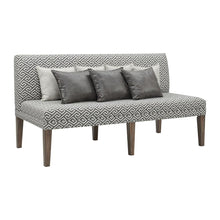 Brown Upholstered Dining Settee with Back Support
