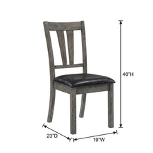 Farmhouse Fan Back Dining Chair with Polyurethane Upholstered Seat, Grey Oak