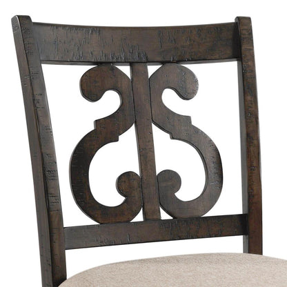 Stanford Counter Height 7PC Dining Set-Table & Six Swirl Back Chairs