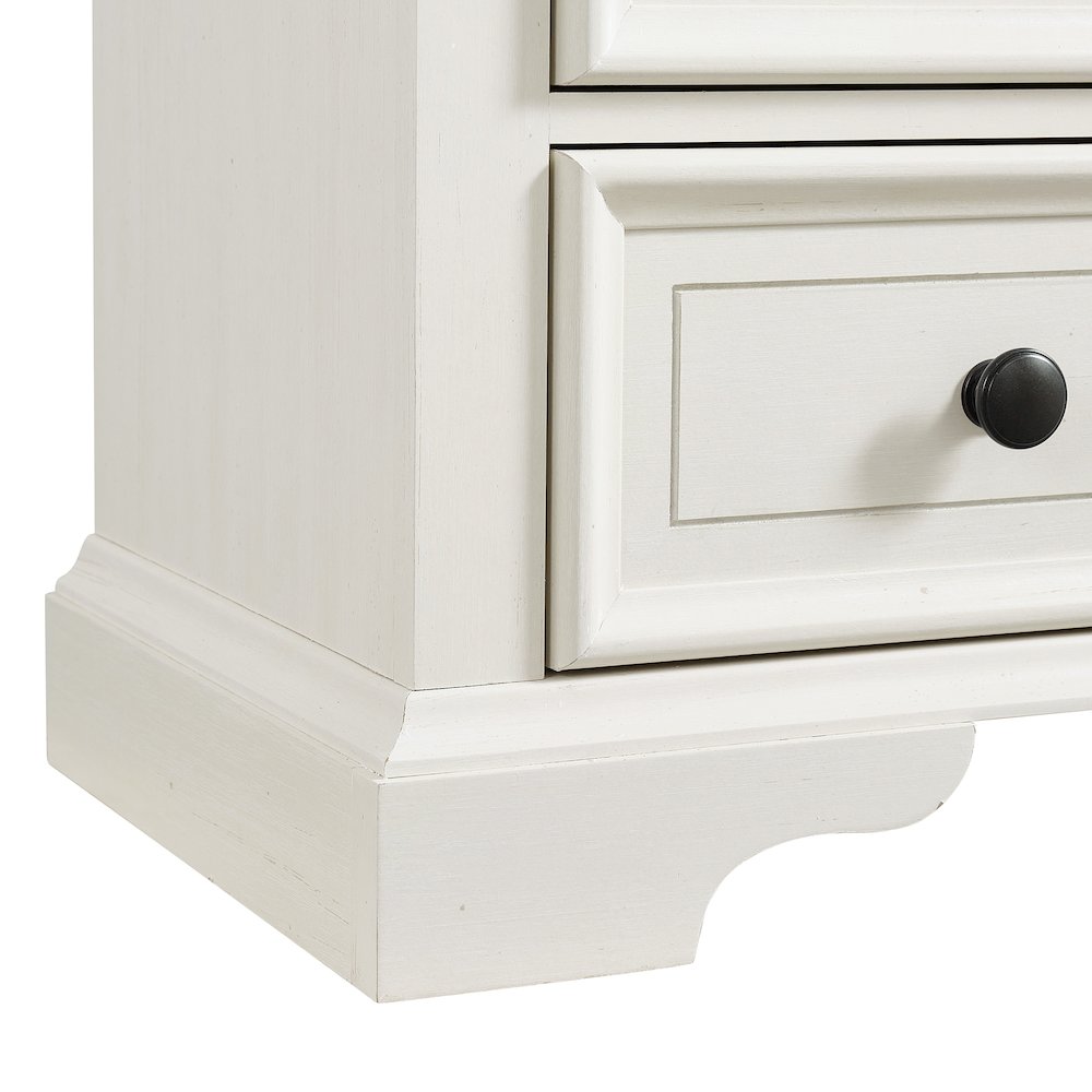 Ulysses Youth Dresser and Mirror Set in Brown and White