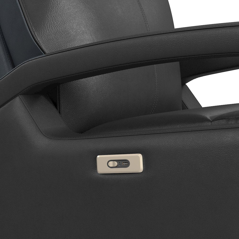 Barnard P1 Recliner with Glider and Swivel in Del Mar Grey