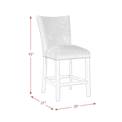 Celine Gray Velvet Counter Height Chair Set
