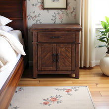 Brown 2-Drawer Wood Nightstand with Modern Design for Bedroom Storage