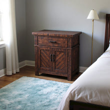 Brown 2-Drawer Wood Nightstand with Modern Design for Bedroom Storage