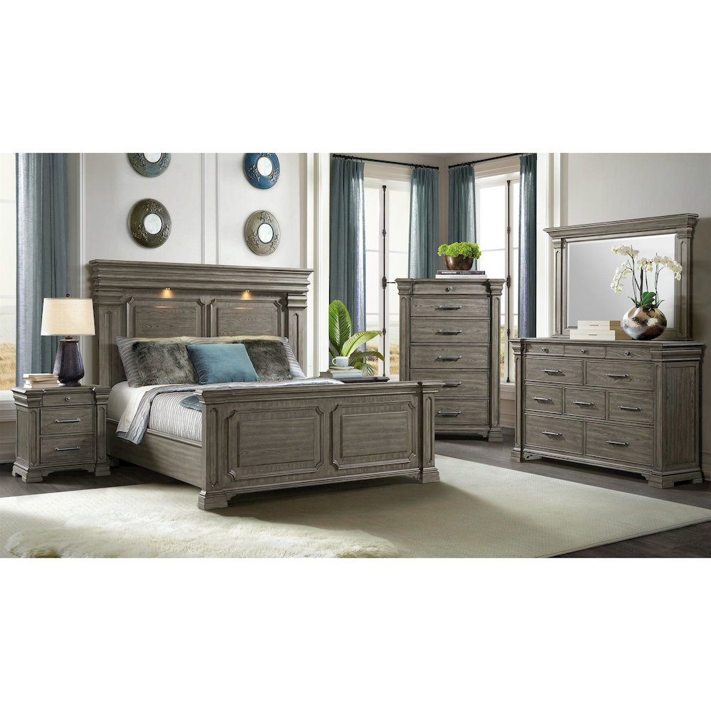 Paterson  King Bed in Grey