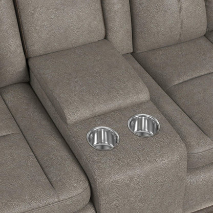 Niven 3PC Living Room Set in Rocky Grey/Brown-Sofa, Loveseat & Recliner