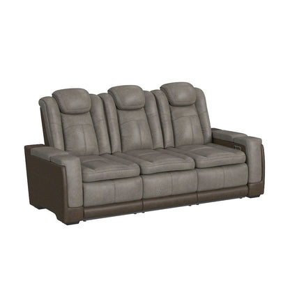 Niven 3PC Living Room Set in Rocky Grey/Brown-Sofa, Loveseat & Recliner