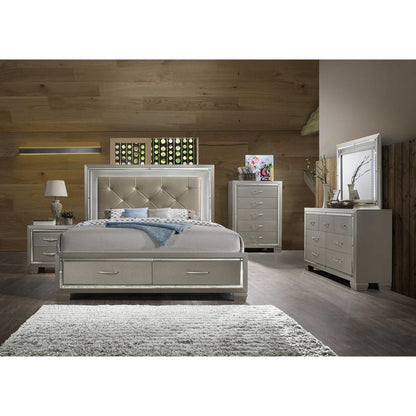 Glamour Queen Platform Storage  5PC Bedroom Set
