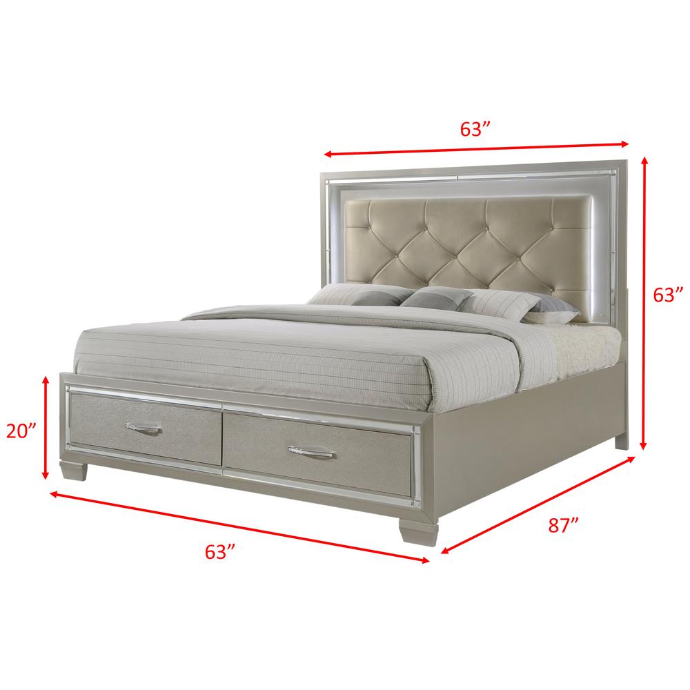Glamour Queen Platform Storage  5PC Bedroom Set
