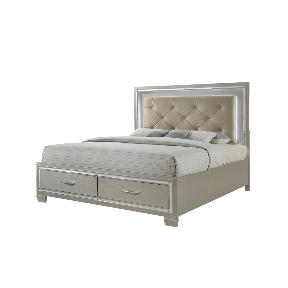 Glamour Queen Platform Storage  5PC Bedroom Set