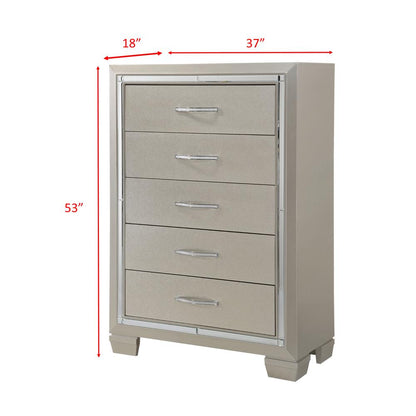 Glamour Queen Platform Storage  5PC Bedroom Set