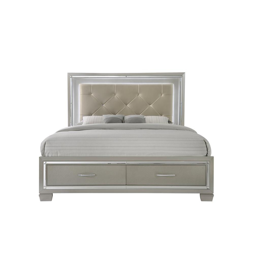 Glamour Queen Platform Storage  5PC Bedroom Set