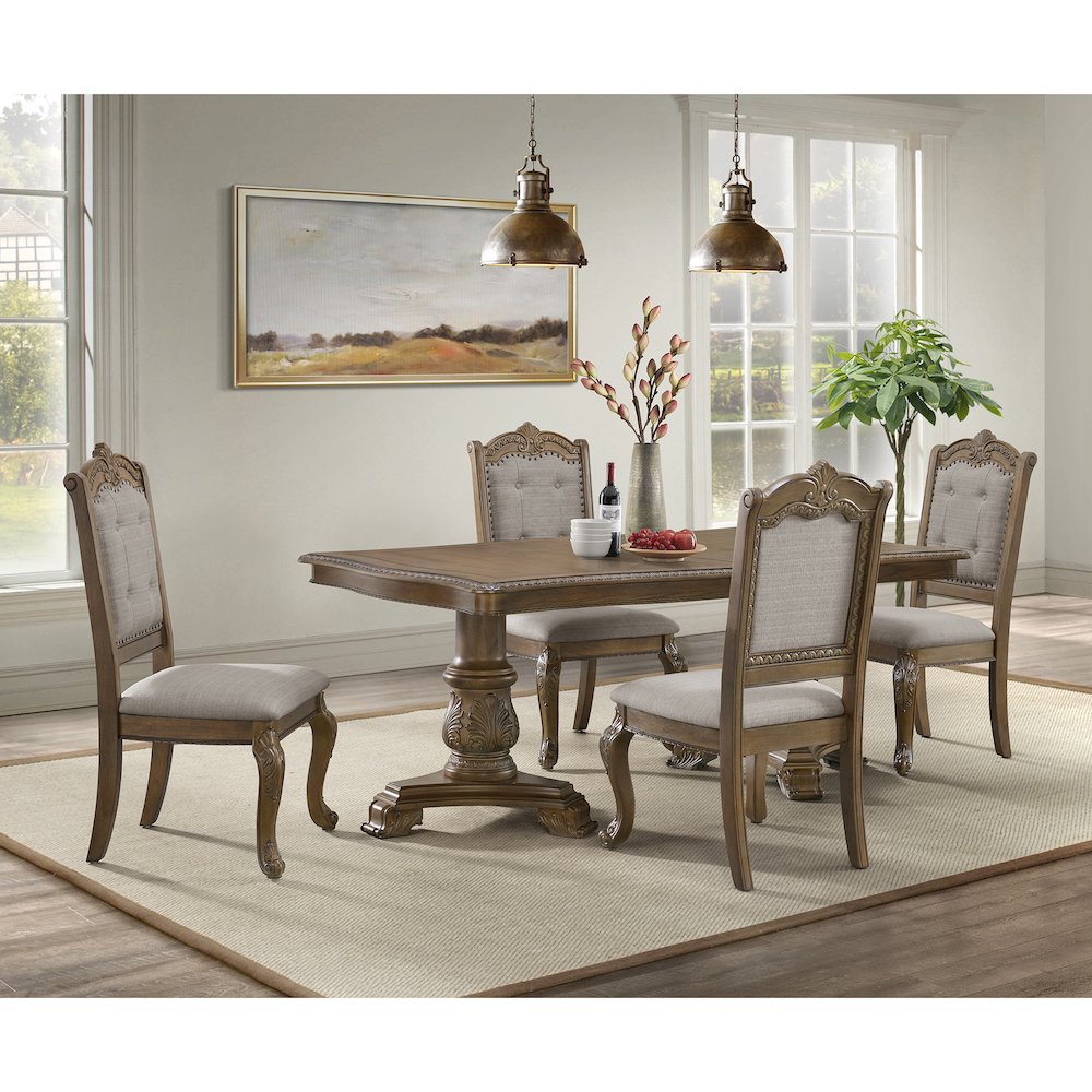Denali Rectangular Dining Table with 2 18" Leaves in Walnut