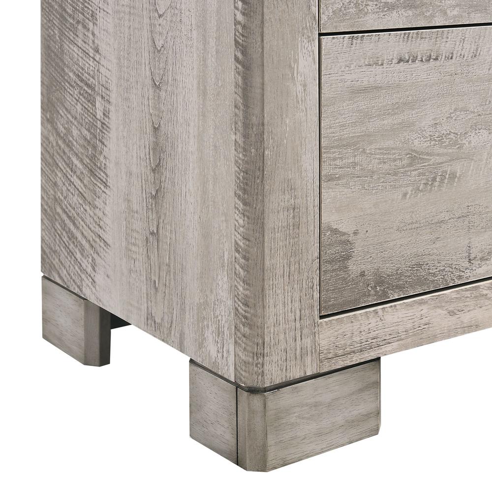Gray 2-Drawer Wood Nightstand with Metal Handles
