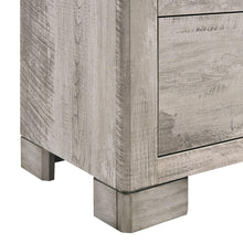 Gray 2-Drawer Wood Nightstand with Metal Handles