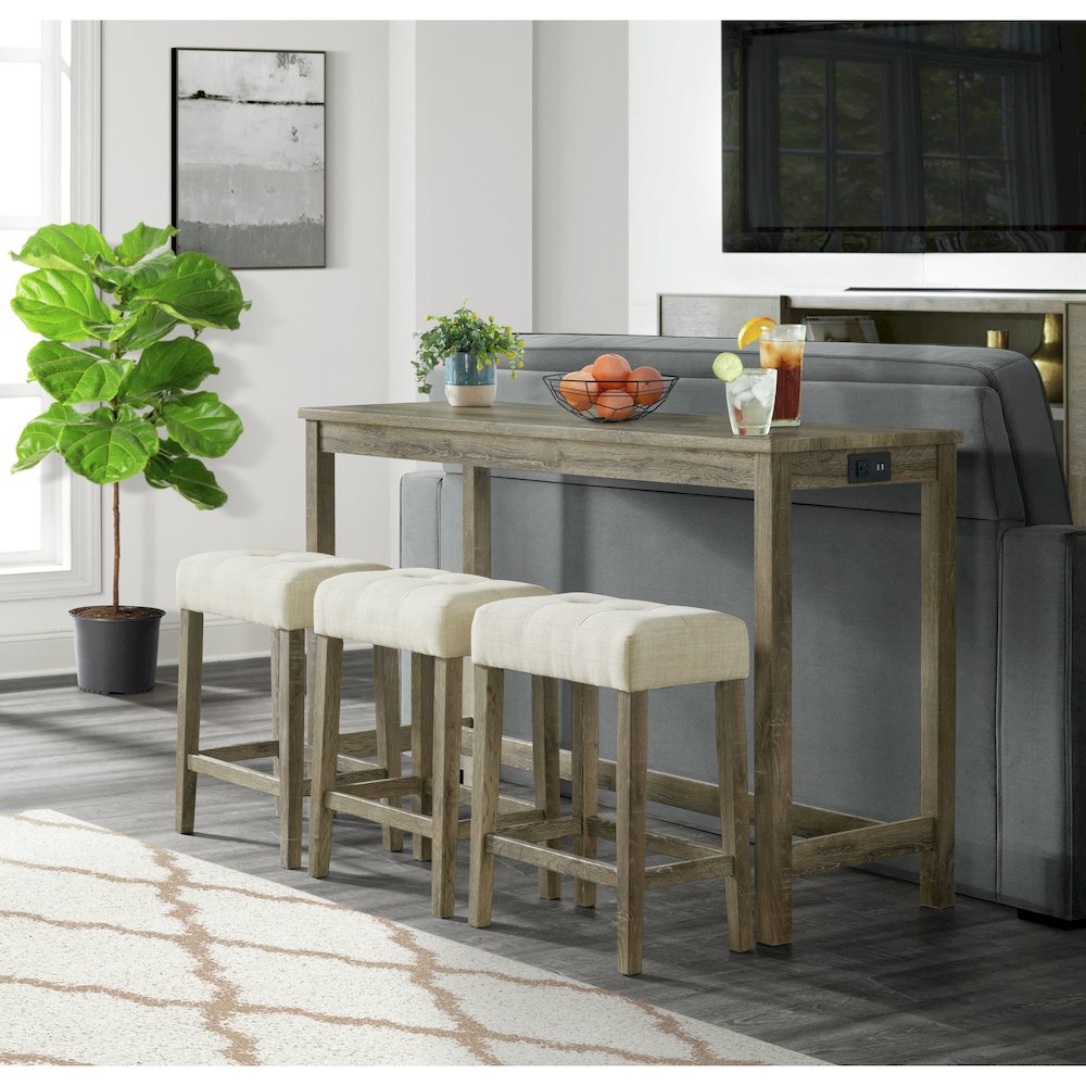 Turner Multipurpose Bar Table Set in Natural