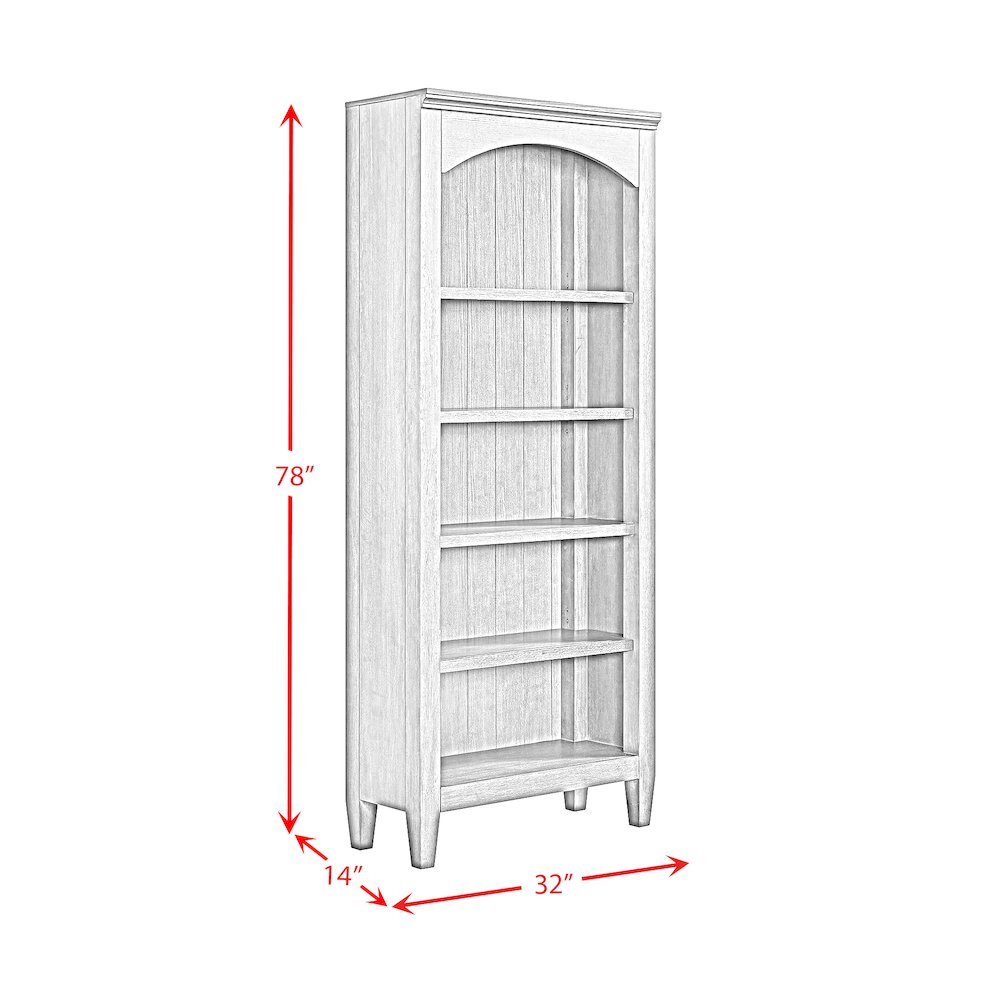Beth Open Bookcase in Brown Oak