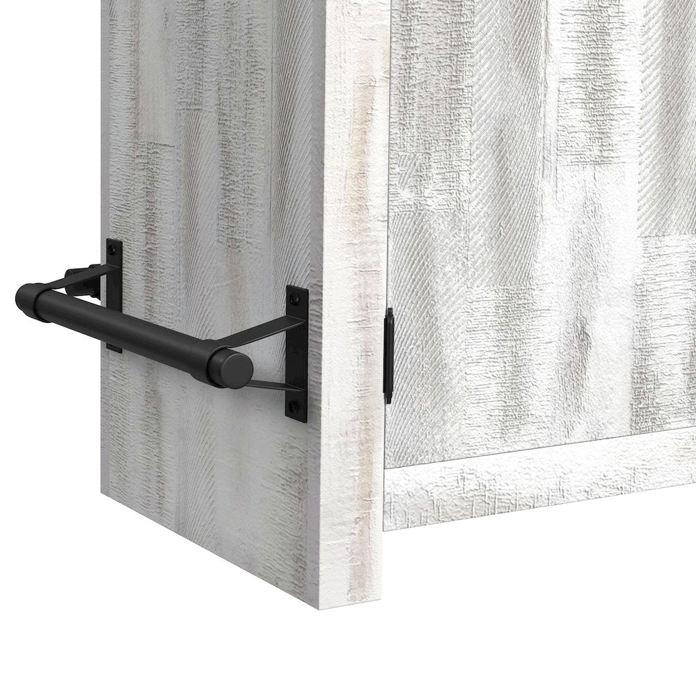 Rogen Rustic Bar Table with Ice Tray, USB and Power in Rustic White