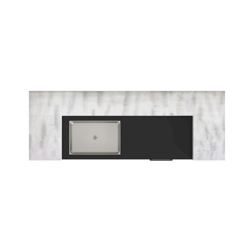 Rogen Rustic Bar Table with Ice Tray, USB and Power in Rustic White