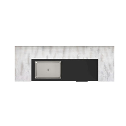 Rogen Rustic Bar Table with Ice Tray, USB and Power in Rustic White