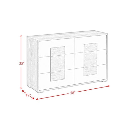 San Matteo 6-Drawer Dresser in Dual Tone