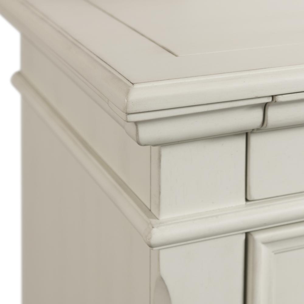 White 3-Drawer Nightstand with USB Ports