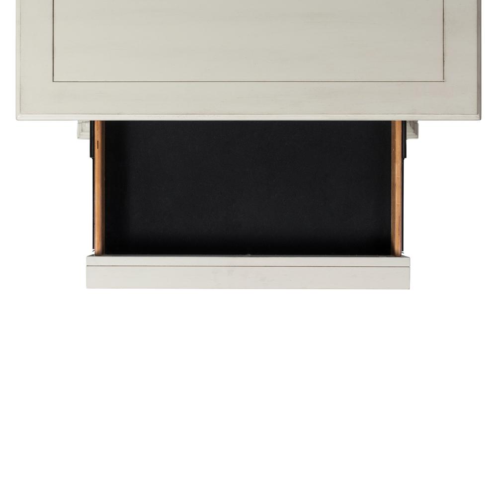 White 3-Drawer Nightstand with USB Ports