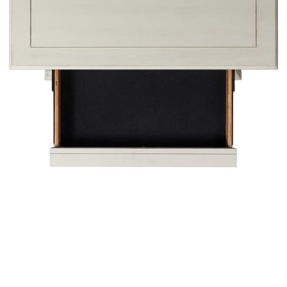 White 3-Drawer Nightstand with USB Ports