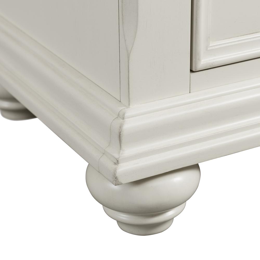 White 3-Drawer Nightstand with USB Ports