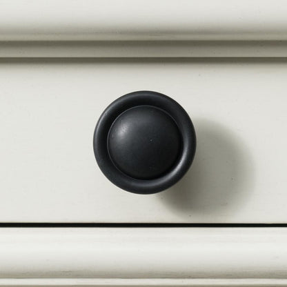 White 3-Drawer Nightstand with USB Ports