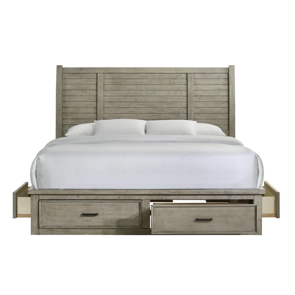 Damen King Storage Bed in Drift Grey