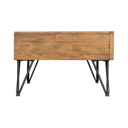 Brown Acacia Wood Coffee Table with Storage