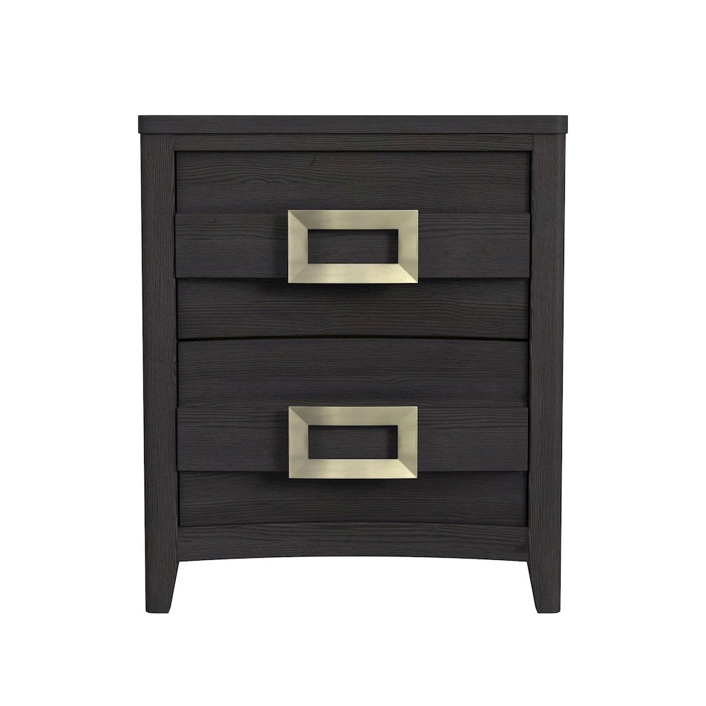 Tobias 2-Drawer Nightstand with USB in Black